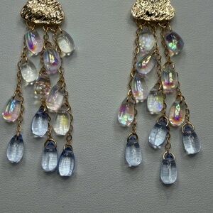 Rain Cloud with Rain Drops pierced earrings